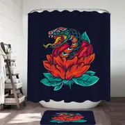 Cool and Scary Snake Rose Shower Curtain