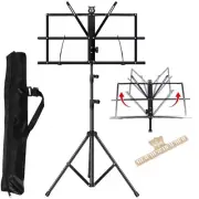 2-in- 1 Music Stand Portable Folding Sheet Music Stand Adjustable Music Sheet...