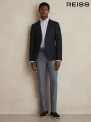 Reiss Airforce Blue Oe Gosnold Linen Slim-Fit Suit Trousers (M46738) | $195