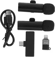 Veemoon Wireless Clip Microphone for Content Creators Dual Device Capability Noise Cancelling for Outdoor Interviews Live Streaming Broad Compatibility for Filming Recording