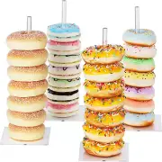 Donut Stand Acrylic 4 Pack, Clear Bagel Holder Stand, Donut Tower Stand, Donut D