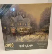 Springbok 2000 Piece Puzzle Thomas Kinkade A Holiday Gathering Christmas New!