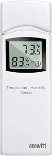 ECOWITT WN31 Wireless Multi-Channel Thermometer and Hygrometer Sensor, Temperature & Humidity Gauge with LCD Display, Remote App Monitoring, Dip Switches to Switch ℃/℉, 433 MHz