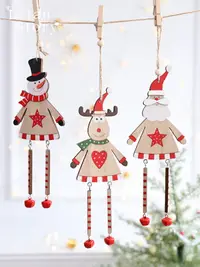 在飛比找樂天市場購物網優惠-創意木質圣誕麋鹿老人雪人圣誕樹小掛件圣誕節裝飾品活動場景裝飾