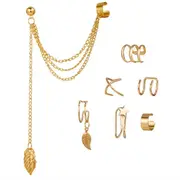 7pcs Bohemian Tassel Leaf Long Ethnic Drop Earrings for Women Hanging Jewelry Gift