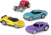 [Driven by Battat] Turbocharge Pullback Vehicles – Toy Set with 4 Cars – Race Car Toys and Playsets for Kids – Toy Pull-Back Cars – 3 Years + – Turbocharge - Race Cars (4 Pack)