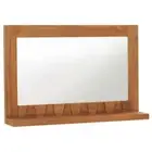 vidaXL Wall Mirror with Shelf 60x12x40 cm Solid Teak Wood 2BB