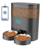 HoneyGuaridan 6L Automatic Cat Feeder for 2 Cats, 2.4G WiFi Enabled Smart Fee...