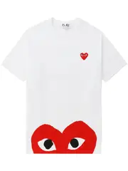 [COMME des GARCONS PLAY] Single Red Emb Red Heart Tee Unisex