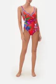 WRAP TIE ONE PIECE BIRDS OF A FEATHER