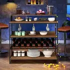 Wine Rack Bar Console Table Storage Cabinet Glass Bottle Holder Corner Sideboard