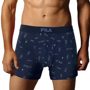 FILA 莫代爾經典Logo平口褲 M~XL 透氣乾爽 立體剪裁 高彈力 男內褲 四角褲 平口褲 內褲【愛買】