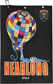 Golf Towels,Microfiber Printing Hot Air Balloon Golf Club Towel - with Carabiner Clip for Removing Dirt, Mud, Sand and Grass