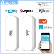 Aubess Zigbee/WiFi Thermostat Hygrometer Sensor Support Alexa Voice Control Indo