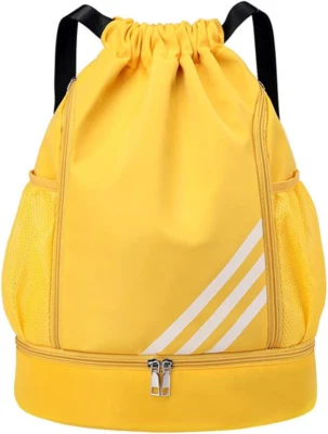 Drawstring Backpack Sports Gym Bag, Large Capacity Waterproof Gym Bags Lightweig
