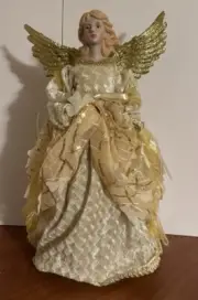 Angel Christmas Tree Topper - Porcelain Face - 16 Inches