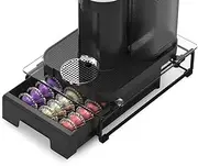 [EVERIE] Crystal Tempered Glass Organizer Drawer Holder Compatible with Nespresso Vertuo Capsules, Compatible with 21 Big or 30 Small Vertuoline Pods, NP01S