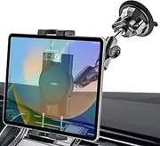 woleyi Metal Tablet Holder for Car Mount - Heavy Duty Tablet & iPad Mount for Truck Dashboard Windshield with Super Suction Cup, for iPad Pro 12.9 Air Mini, Galaxy Tab, Z Fold, iPhone, 4.7-13" devices