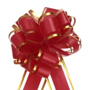 5pcs 4 Inch Large Big Pull Bow Gift Wrapping Bows Ribbon for Christmas, Wine Red