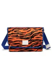Herschel Supply Co Grade Messenger bag Fuzzy tiger stripe NWT orange blue