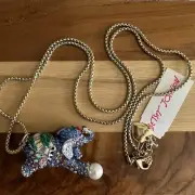 Betsey Johnson Elephant Goldtone Crystals Necklace