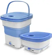 Pure Clean Portable Mini Washing Machine , Lightweight Collapsible Bucket-Blue