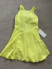 NWT lululemon womens 12 electric lemon yellow court crush tennis dress $138