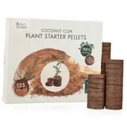 Coco Coir Seed Starter Pellets: 125 Coconut Coir Plugs for Growing Plants –