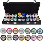 TX GIRL Poker Chips Set with Leather Suitcase & Table Cloth Casino Crown Poker Poker Chip Set Texas Holdem Baccarat Chips 200/300/400/500 PCS/Set (Color : 400pcs)