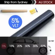 5% VLT Window Tint Film Black Roll 760mmx7m + Window Tinting Tools Kit Car Home