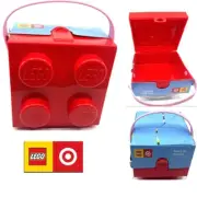 LEGO x Target Collab 4-Stud Red Stackable Brick Storage Box w/ Pink Handle)