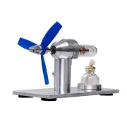 Stirling Engine Model with Fan Blades Physics Experiment Science Discovery Production Invention DIY Project Part Gift Co
