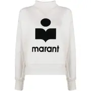 [Marant Étoile] Marant Étoile Moby Flocked-logo Sweatshirt 32 FR NEUTRALS