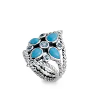 Samuel B Silver 1.85 ct. tw. Gemstone Twisted Cable Ring