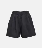[Asceno] Asceno Zurich wide-leg linen shorts AU 14 black