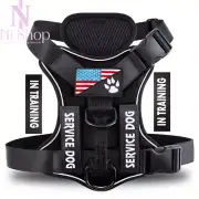 Service Dog Harness Reflective Vest with 5 Patches, Soft Oxford Mesh, Adjustable