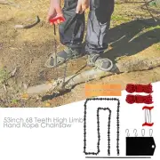 Tree Limb Rope Saw 53inch 68 Teeth High Limb Hand Rope Chainsaw for Tree Limb
