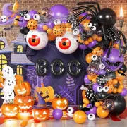 132 Pcs Halloween party decorations Balloon Garland Arch Kit party supplies Supp
