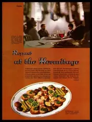 1967 The Hermitage Restaurant Kalvfile Oscar Dish Wilmington Vermont Print Ad