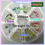 200 Dental Endo Fiber Post Quartz Restorative Straight Screw Posts Assorted Size