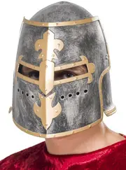 Medieval Crusader Silver Rustic Look Knight Helmet