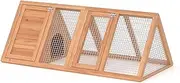 GOJOOASIS Chicken Coop for 2 Chickens Small Rabbit Hutch Quail Coop Wooden Bunny Cages Outdoor Chicken House w/Ventilating Wire