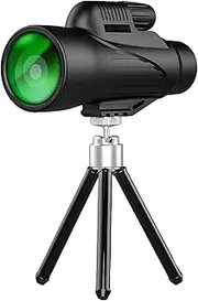 Telescope 12X50 High Power Waterproof Monocular Compact with Night Vision Portable Bak4 Prism Fmc Lens Monocular with Smartphone Adapter and Tripod Little Surprise