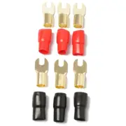 3 Pairs Connectors Adapters Copper Gold Plated 0 Spade Terminal Crimp3357