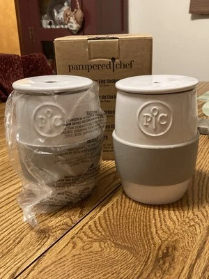 Pampered Chef Ceramic Egg Cooker New In Box Two included