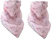[Healeved] Outdoor Face Mask Fashionable Chiffon Neck Cover for Cycling Sun Resistant Windproof Printing Scarves Pink Floral