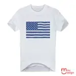 美國國旗影像潮流短T 三色-MINIDESIGNM白色