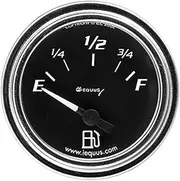 Equus 7362 2" Fuel Level Gauge, Chrome with Black Dial
