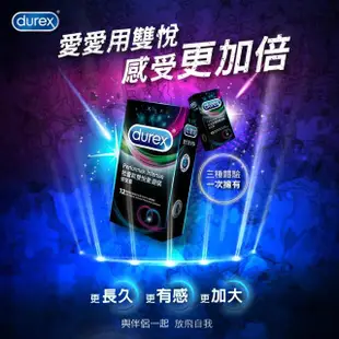 【Durex 杜蕾斯】雙悅愛潮裝保險套3入*2盒(共6入 保險套/保險套推薦/衛生套/安全套/避孕套/避孕)