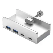 4 Ports USB 3.2 HUB 3.2 Aluminium Power Supply USB3.2 Splitter Adapter Clip8352